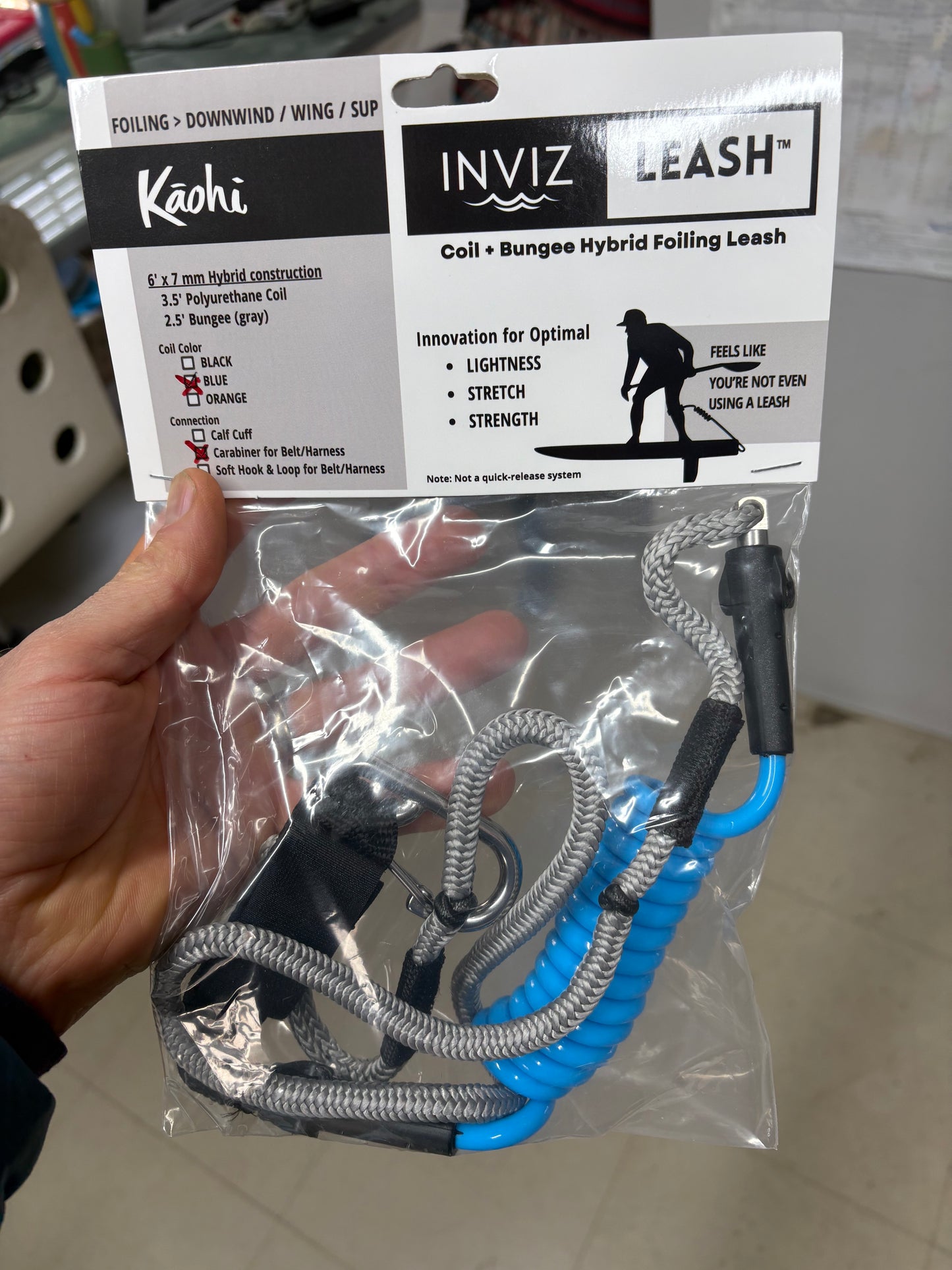 INVIZ Leash - Hybrid wedi'i gynllunio ar gyfer Downwind Foiling