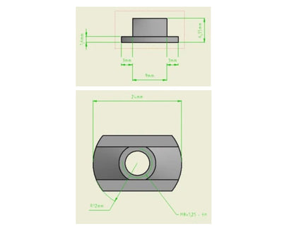 Cnau Trac M8 Di-staen a Bolltau 25mm x 4